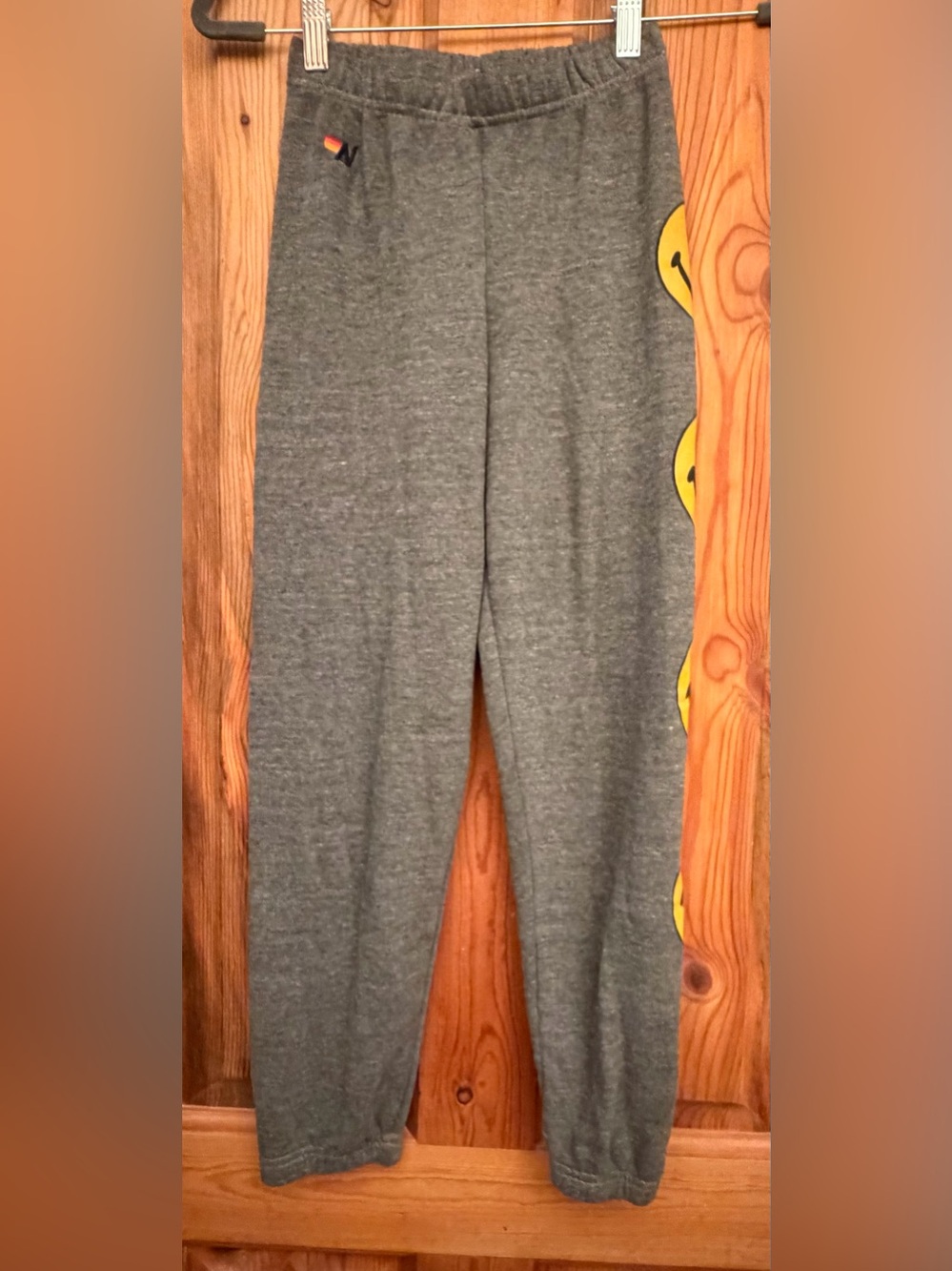 Aviator Nation. Youth Gray Sweatpants size 10 Yellow Smiley Faces Extra Soft
